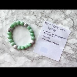 Mint Quartz & Howlite Crystal Bracelet